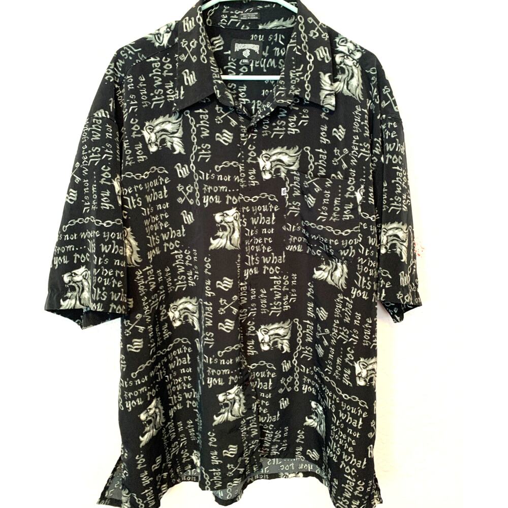 ROCAWEAR MENS SHIRT "IT'S NOT WHERE YOU'RE FROM" BLACK W/GRAPHICS BIG & TALL XXL